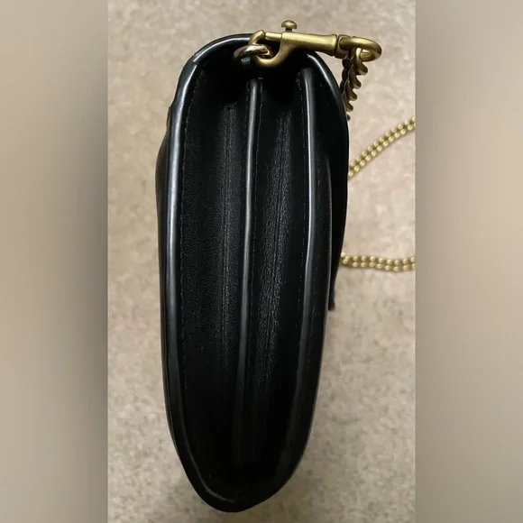 COACH Tammie Black Quilted Clutch with crossbody chain (Coach Authentic) Bag - Picture 7 of 15